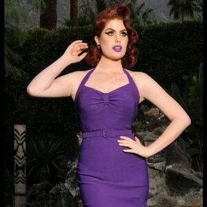 Pinup Girl Clothing Couture Purple wiggle dress Medium